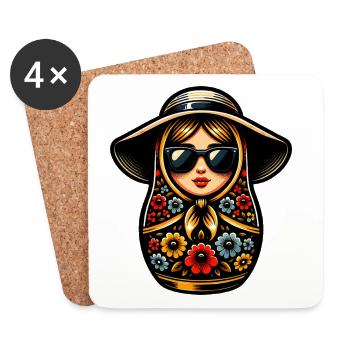 Fille russe ! Matriochka Russe pour Russes - Dessous de verre (lot de 4) - blanc - Devant