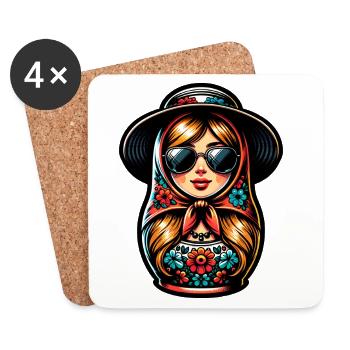 Russian Girl! Matrjoschka Russisch für Russen - Untersetzer (4er-Set) - Weiß - Vorne