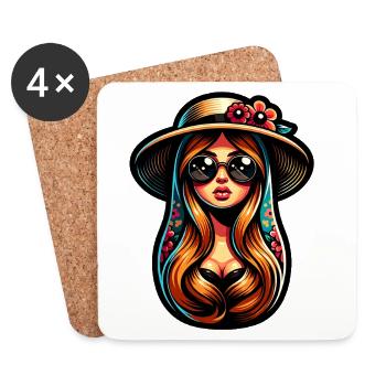 Fille russe ! Matriochka Russe pour Russes - Dessous de verre (lot de 4) - blanc - Devant