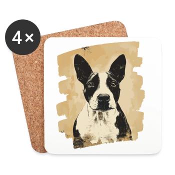Bull Terrier Fighting Dog Dog Breed - Coasters (set of 4) - white - Front