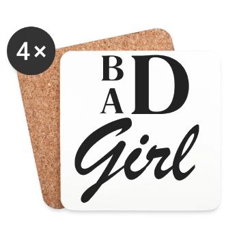 Bad Girl schwarz - Untersetzer (4er-Set) - Weiß - Vorne