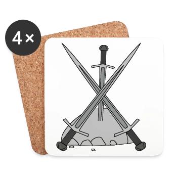 Medieval Heroes Sword Stone Fairy Tale - Coasters (set of 4) - white - Front
