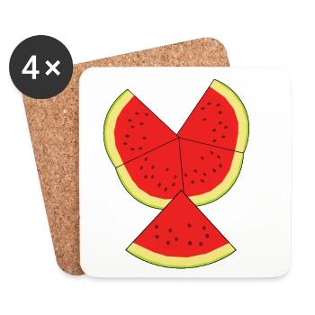 Melon Summer Refreshment Fruit Fruit - Coasters (set of 4) - white - Front