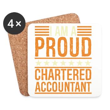 I am a proud chartered accountant - Coasters (set of 4) - white - Front