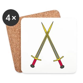 Schwert Ritter Mittelalter Krieger Schwerter - Untersetzer (4er-Set) - Weiß - Vorne