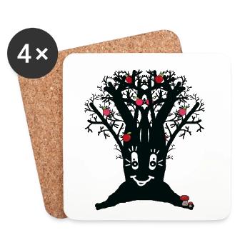 funny apple tree apple apples - Coasters (set of 4) - white - Front