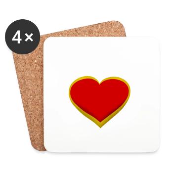 Herz Herzen Liebe Romantik Beziehung - Untersetzer (4er-Set) - Weiß - Vorne
