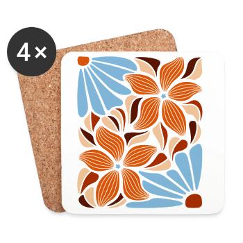 Boho Flowers Spring Summer Garden Nature - Coasters (set of 4) - white - Front