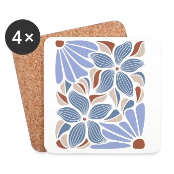 Boho Flowers Spring Summer Garden Nature - Coasters (set of 4) - white - Front