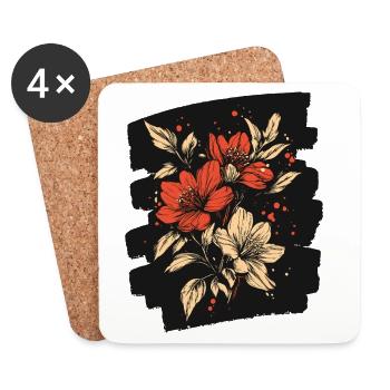 Spring Spring Beginning Flower Flowers - Coasters (set of 4) - white - Front