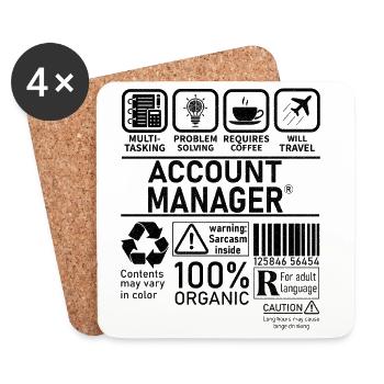 account manager multi tasking problem solving - Untersetzer (4er-Set) - Weiß - Vorne