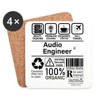 Audio Engineer multi tasking problem solving - Untersetzer (4er-Set) - Weiß - Vorne