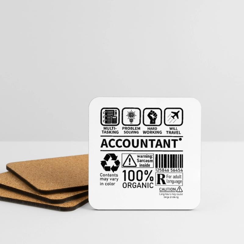 Accountant Multi Tasking Problem Solving Hard Work Coasters (set of 4)