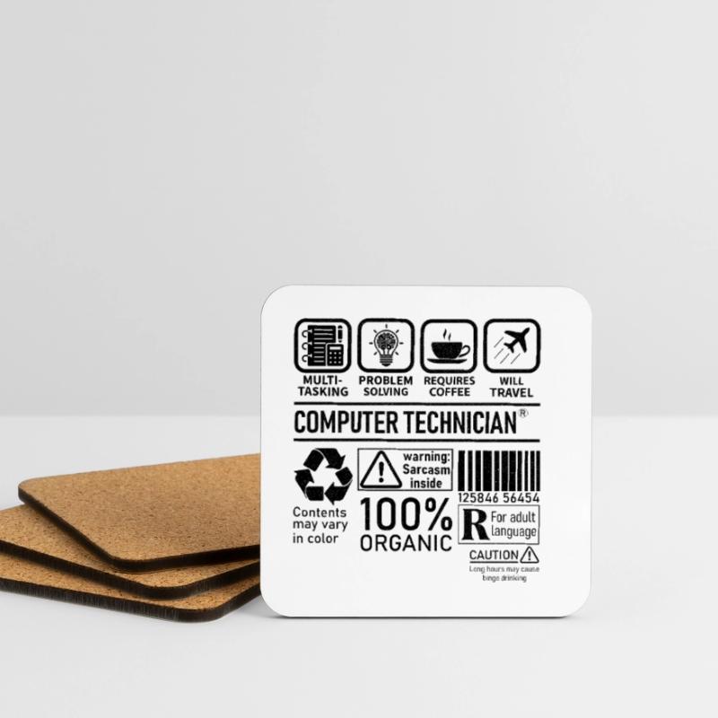 Computer Technician multi tasking problem solving Coasters (set of 4)