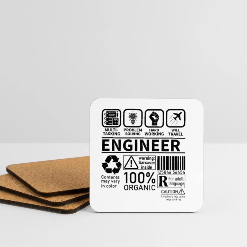 engineer multi tasking problem solving working Coasters (set of 4)