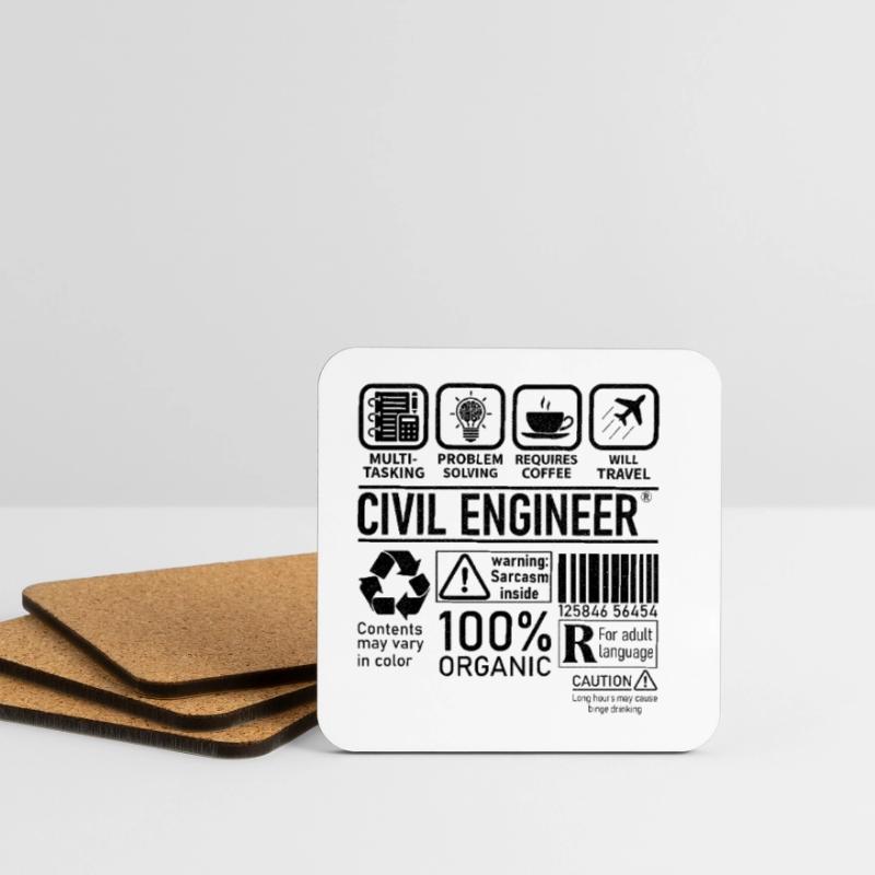 Civil Engineer multi tasking problem solving Coasters (set of 4)