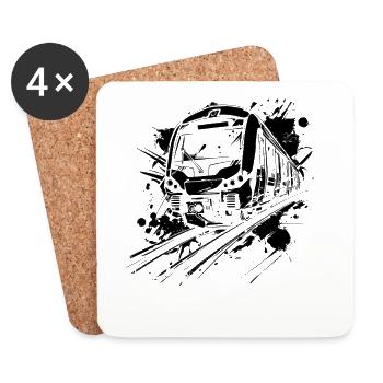 Railway Paint Blobs - Coasters (set of 4) - white - Front