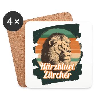 Härzbluetzürcher Zurich Zurich - Dessous de verre (lot de 4) - blanc - Devant
