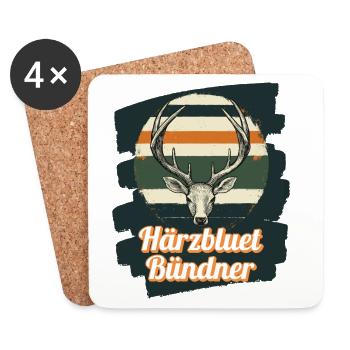 Härzbluetbündner Graubünden Switzerland - Coasters (set of 4) - white - Front