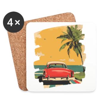 Sommer - Untersetzer (4er-Set) - Weiß - Vorne