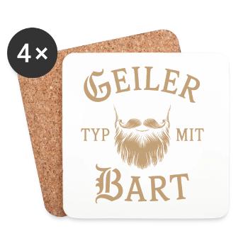 guy with beard beard barber full beard - Coasters (set of 4) - white - Front