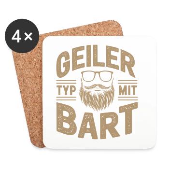 guy with beard beard barber full beard - Coasters (set of 4) - white - Front