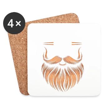 guy with beard beard barber full beard - Coasters (set of 4) - white - Front