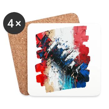 France Flag French - Coasters (set of 4) - white - Front