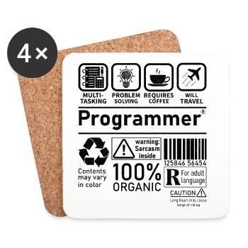 Programmer multi tasking problem solving requires - Untersetzer (4er-Set) - Weiß - Vorne