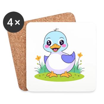 Baby Duck Ente kinder suess niedlich 1 - Untersetzer (4er-Set) - Weiß - Vorne