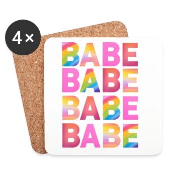 Babe Schatz party ladies girls celebrate Girlie - Coasters (set of 4) - white - Front
