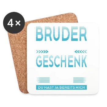 Bruder Bester Bruder Der Welt Geschenke - Untersetzer (4er-Set) - Weiß - Vorne