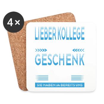 Kollege Abschied Geschenke Abschiedsgeschenk - Untersetzer (4er-Set) - Weiß - Vorne