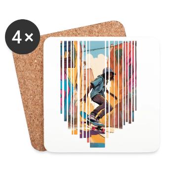 girl girlie wild punk freestyle love peace style - Coasters (set of 4) - white - Front