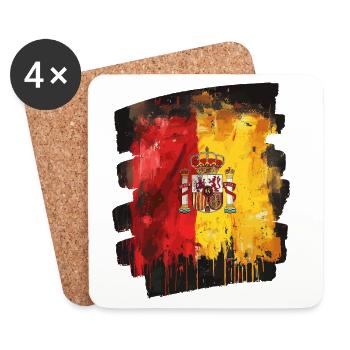 Spanische Flagge Spanien - Untersetzer (4er-Set) - Weiß - Vorne
