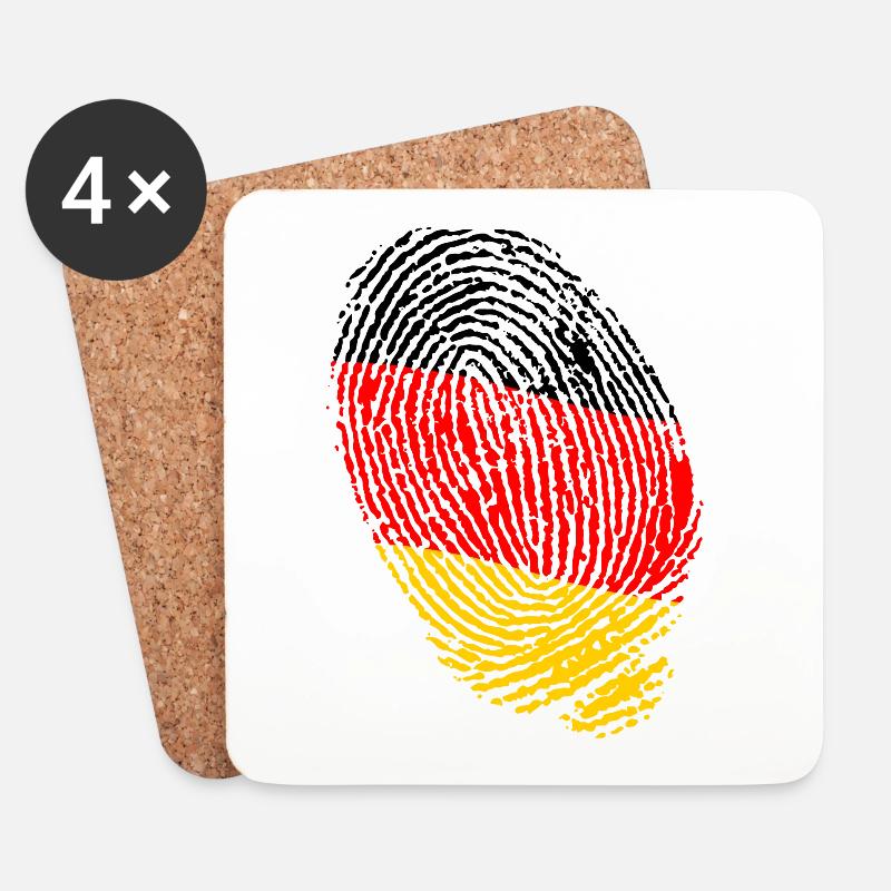 Fingerabdrücke der deutschen Flagge - Untersetzer (4er-Set) - Weiß