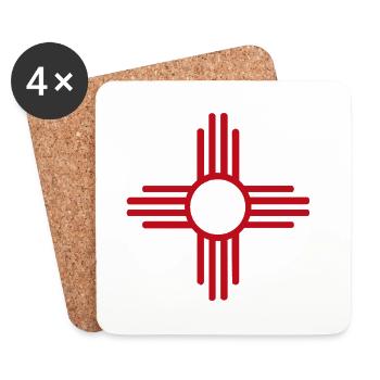 Zia symbol - Coasters (set of 4) - white - Front