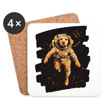 Astronaute du Labrador - Dessous de verre (lot de 4) - blanc - Devant