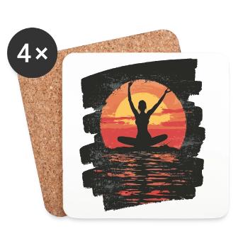 Yoga Namaste Meditation - Untersetzer (4er-Set) - Weiß - Vorne
