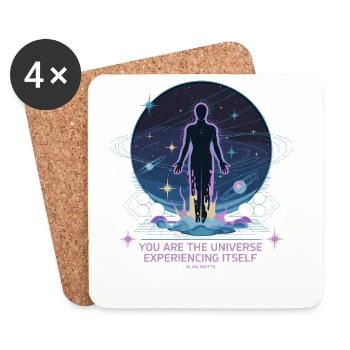Celestial Being | Alan Watts Quote Design - Coasters (set of 4) - white - Front