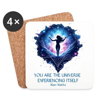 Mystic Woman | Alan Watts Quote Design - Coasters (set of 4) - white - Front