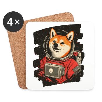 Shiba Inu Astronaut - Untersetzer (4er-Set) - Weiß - Vorne