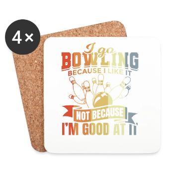 Bowlingwitz - Untersetzer (4er-Set) - Weiß - Vorne