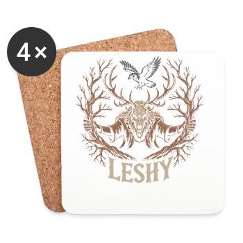 Leshy | Erdelement Waldwächter - Untersetzer (4er-Set) - Weiß - Vorne