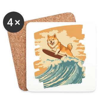 Shiba Inu - Dessous de verre (lot de 4) - blanc - Devant