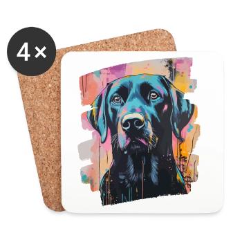Labrador - Dessous de verre (lot de 4) - blanc - Devant