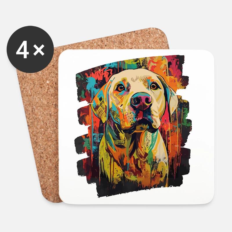 Labrador - Untersetzer (4er-Set) - Weiß