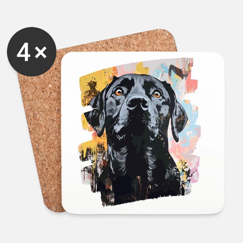 Labrador - Untersetzer (4er-Set) - Weiß