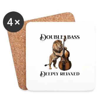 Double Bass Deeply Relaxed Lion Music - Coasters (set of 4) - white - Front
