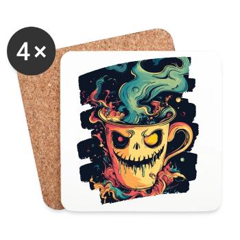 Kaffee Coffee Kaffeeliebhaber - Untersetzer (4er-Set) - Weiß - Vorne